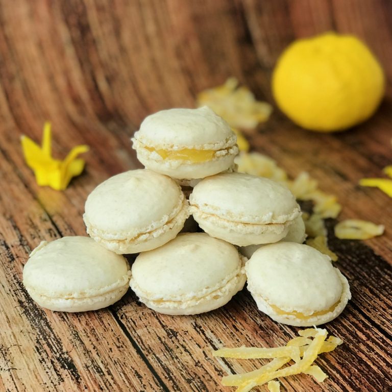 macarons au citron et au yuzu