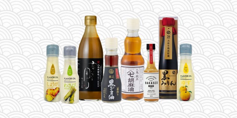 produits japonais packshot sur fond de vague